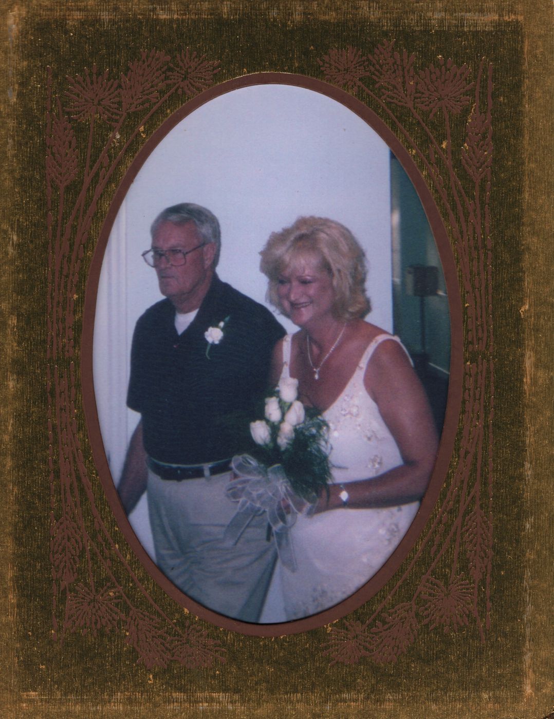 Bobby walking his daughter Cheryl down the aisle